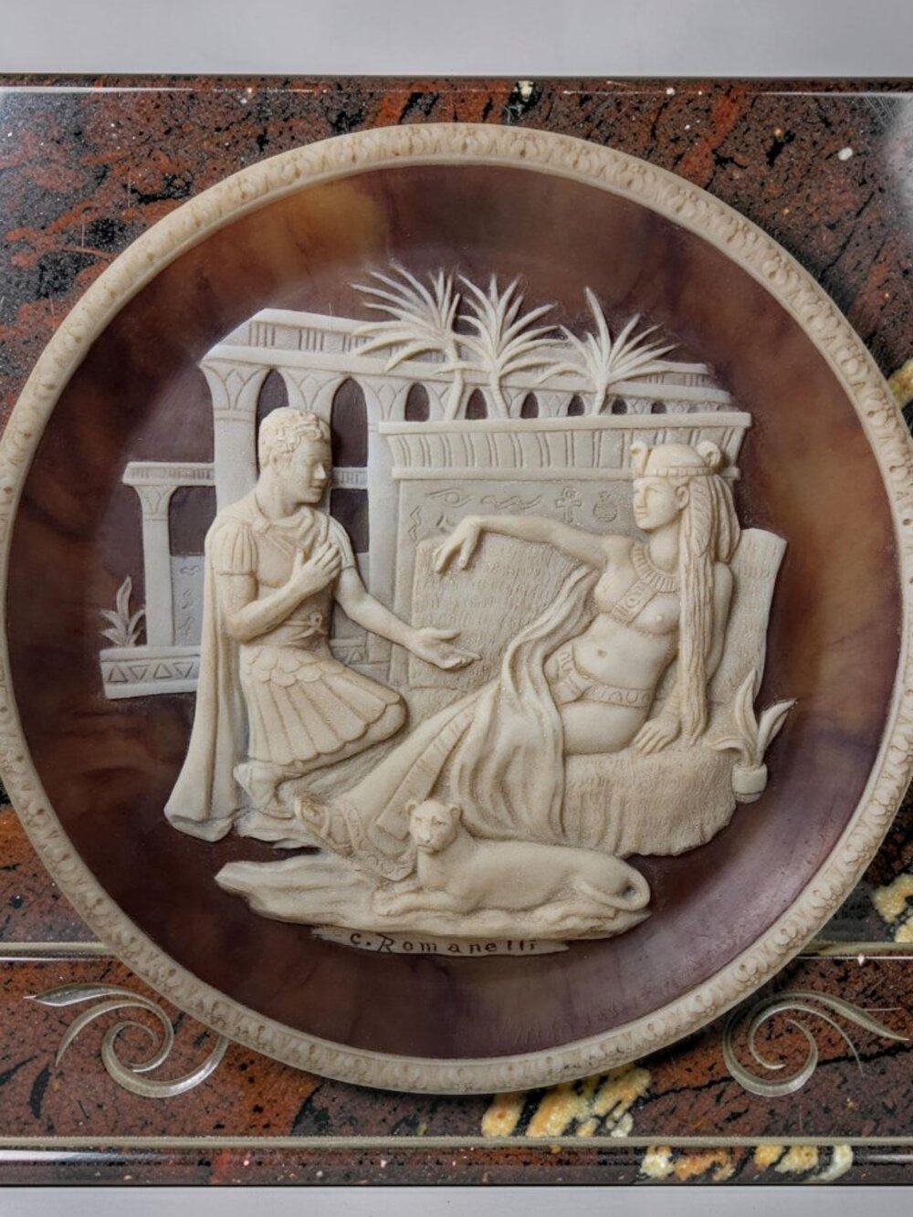 Vintage 1979 Incolay Studios "Antony and Cleopatra" decorative plate designed by